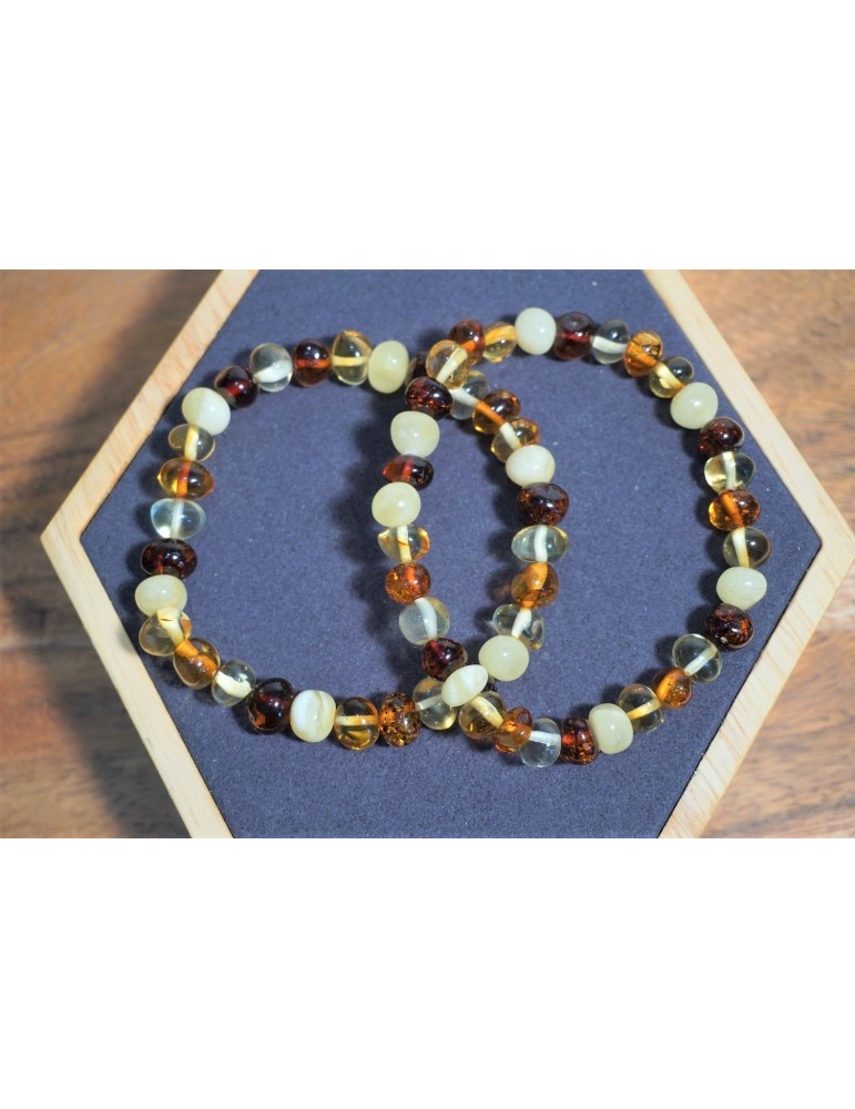 Pulseira de Âmbar para Adulto Três Cores