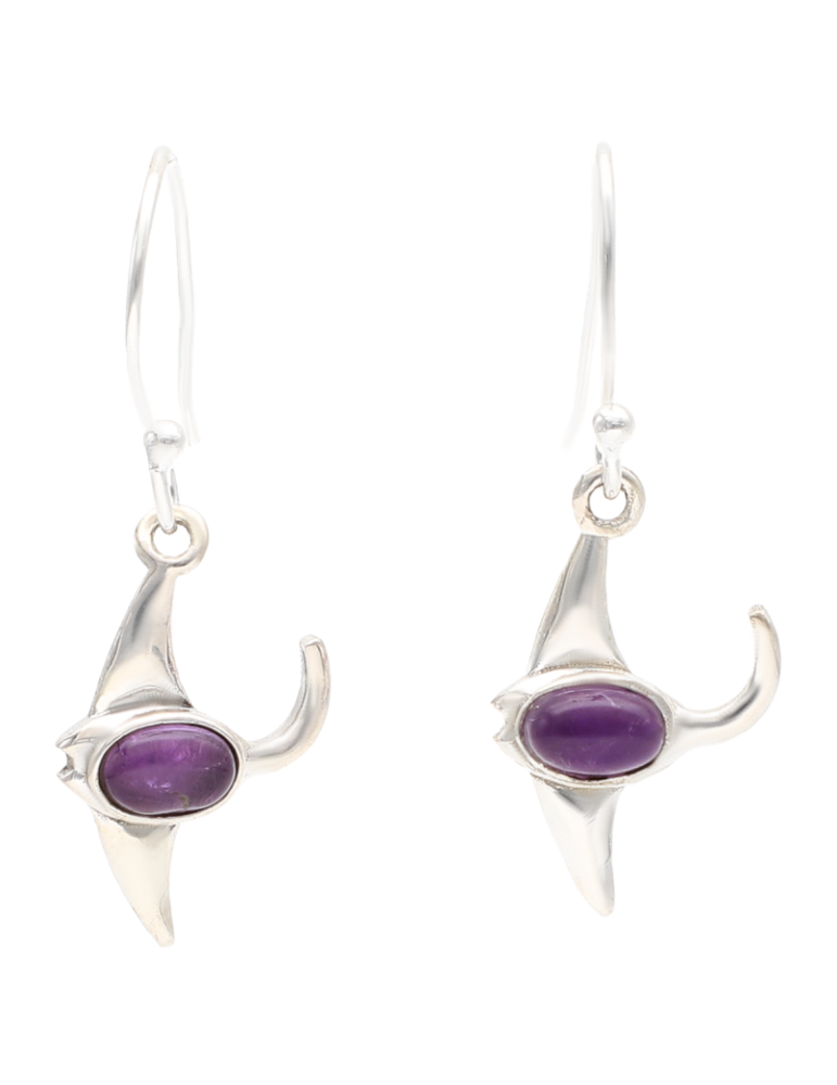 Raie boucles d'oreilles en argent 925