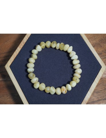 Bracelet adulte Ambre Royale Blanc BRC-AM8