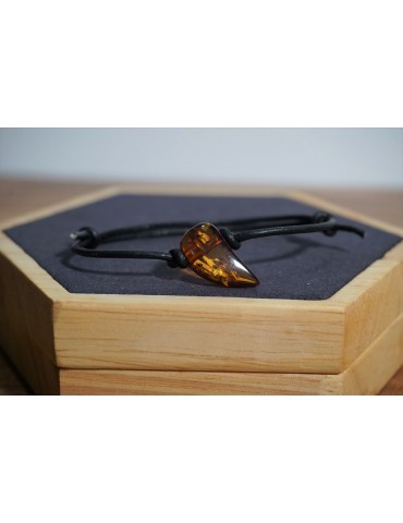 Bracelet adulte Ambre Miel Cognac