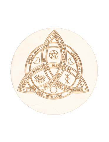 Disco de madera grabado con triquetra x5