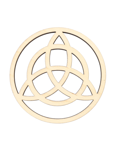 Disque bois sculpté triquetra x5