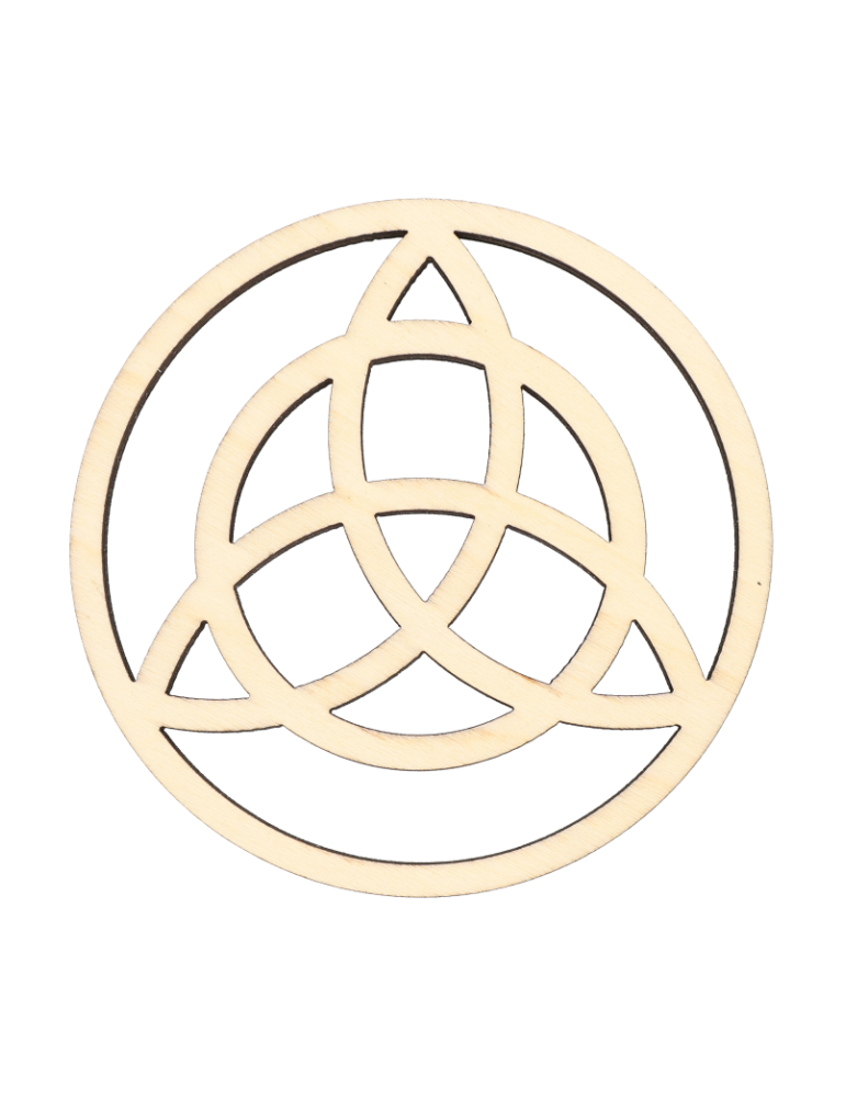 Disco de madera tallada triquetra x5