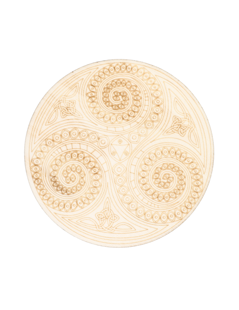 Disco de madera grabado triskel x5