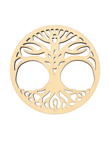 Disque bois sculpté arbre de vie v2 x5