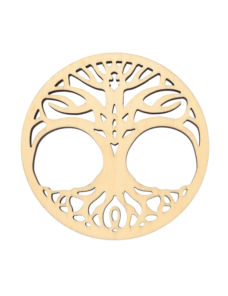 Disque bois sculpté arbre de vie v2 x5