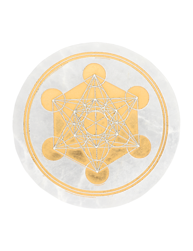 Gouden Metatron seleniet schijf