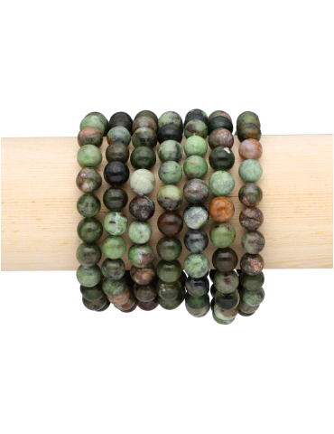 Bracelet chrysoprase de Madagascar perles AA