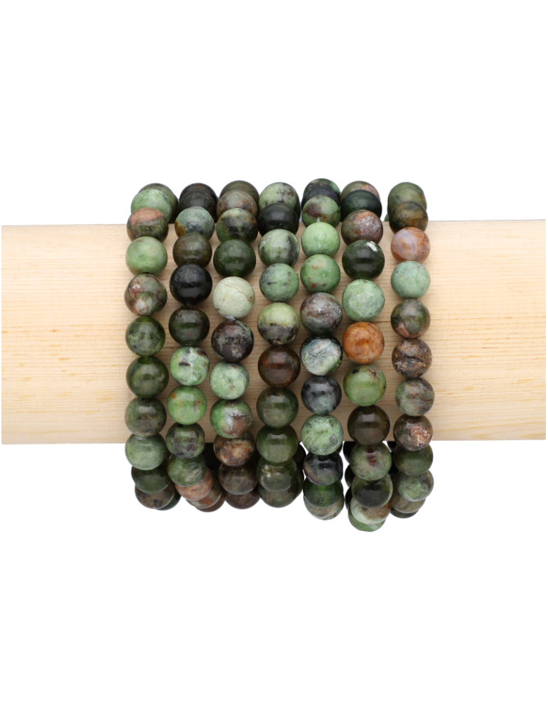Brazalete de crisoprasa de Madagascar perlas AA