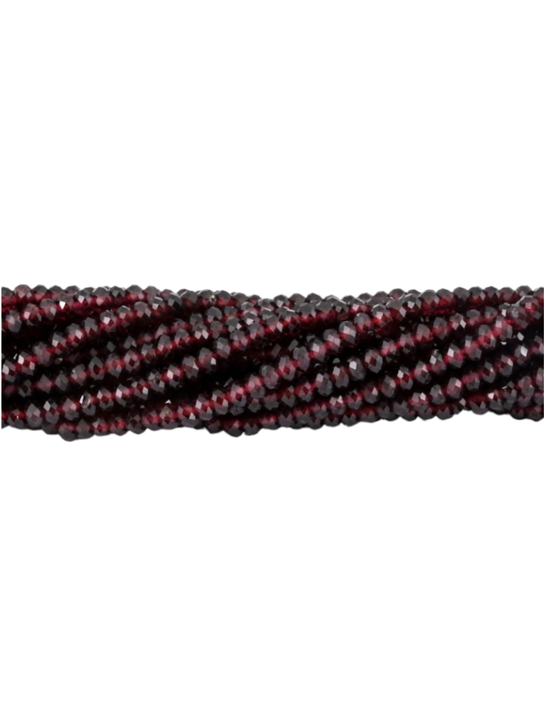 Strand of AA red garnet faceted beads