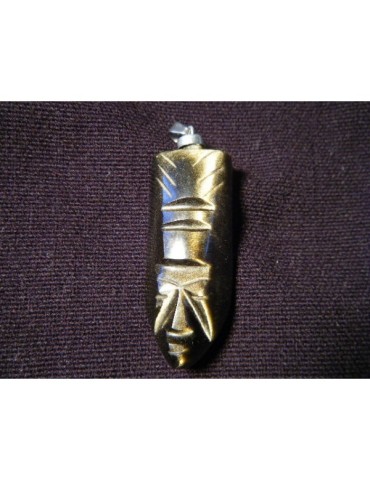 Porte clef Dieux aztèque obsidienne