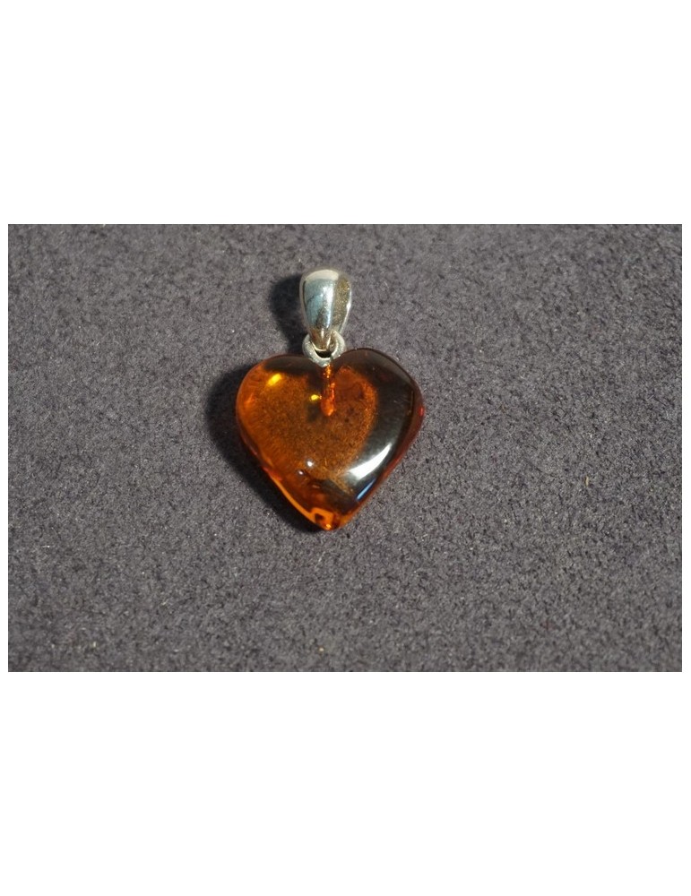 Pendentif Coeur Ambre