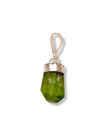 Pendentif Péridot cristal serti en argent 925 AB