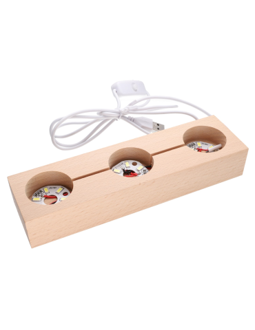 Supporto in legno triplo a LED