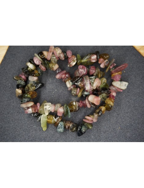 Multicolor Tourmaline Chip Bracelets Set of 10