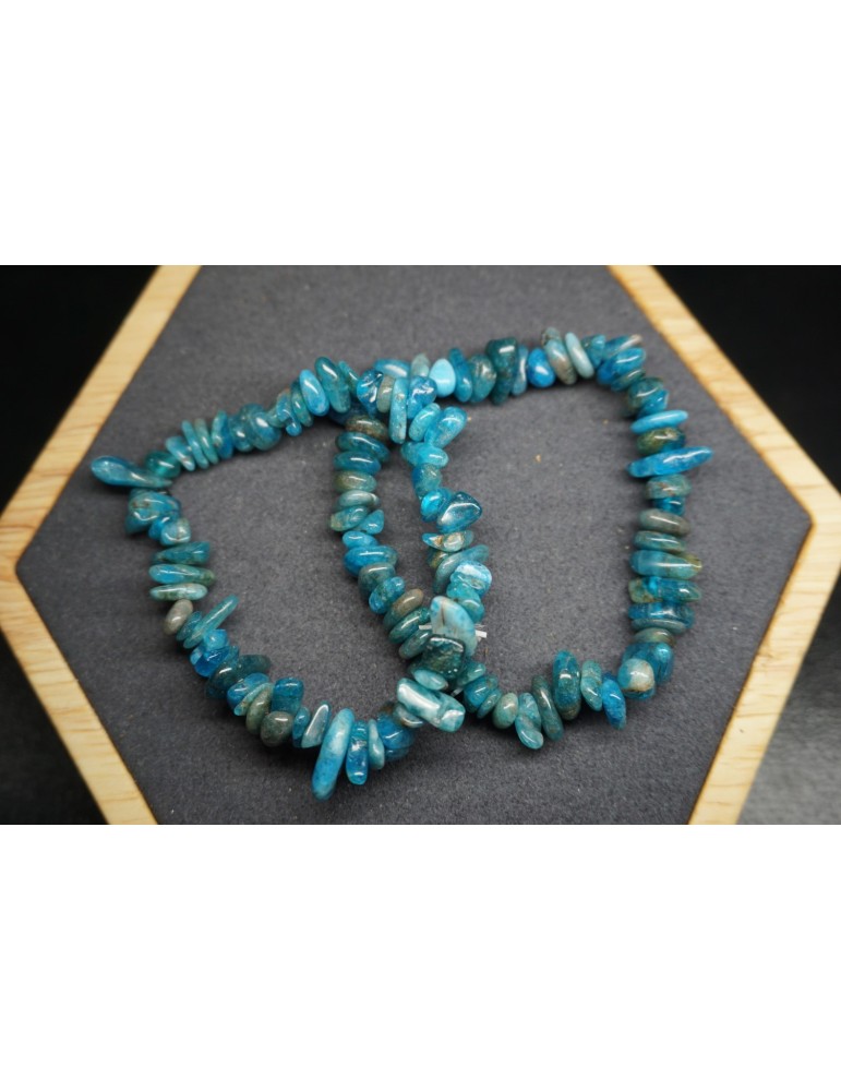 Bracelet Chips Apatite Bleu Lot de 10