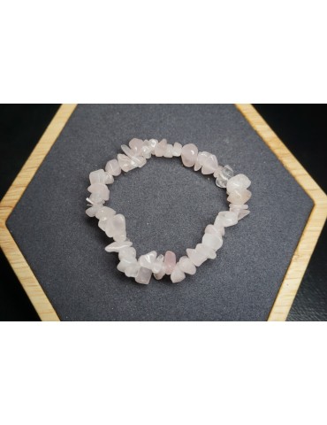 Lot of 10 Rose Quartz Chip Bracelets