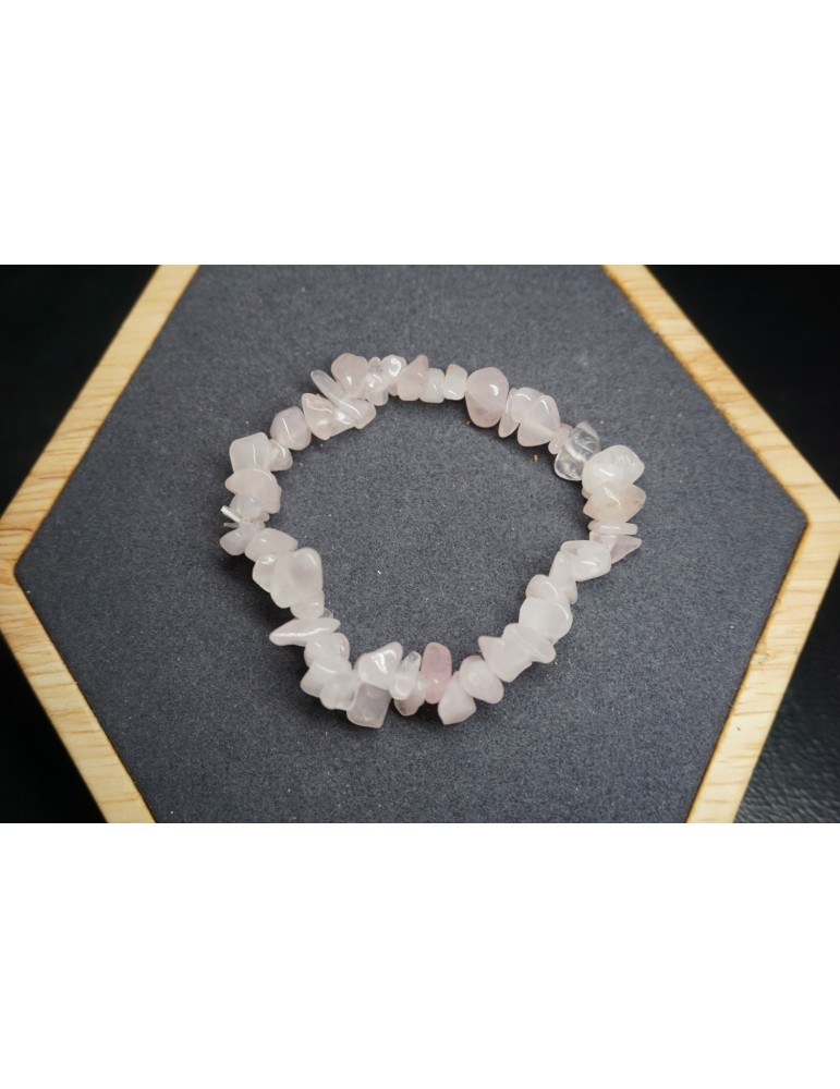 Lot of 10 Rose Quartz Chip Bracelets
