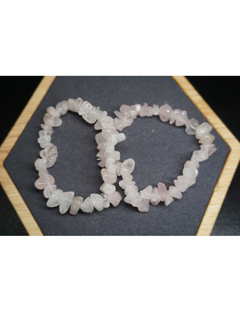 Lot of 10 Rose Quartz Chip Bracelets