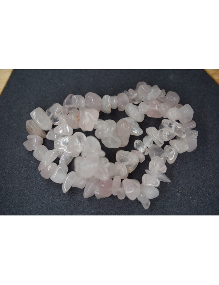 Lot of 10 Rose Quartz Chip Bracelets
