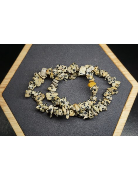 Bracelet Chips Jaspe Dalmatien Lot de 10