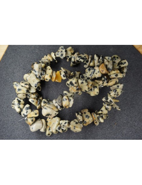 Bracelet Chips Jaspe Dalmatien Lot de 10