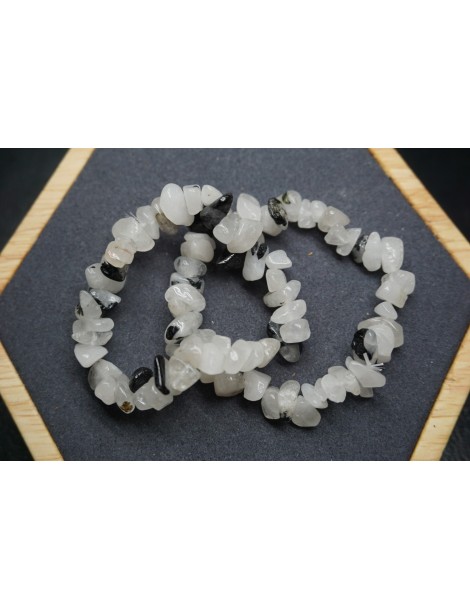 Tourmaline Quartz Chip Bracelets Set of 10