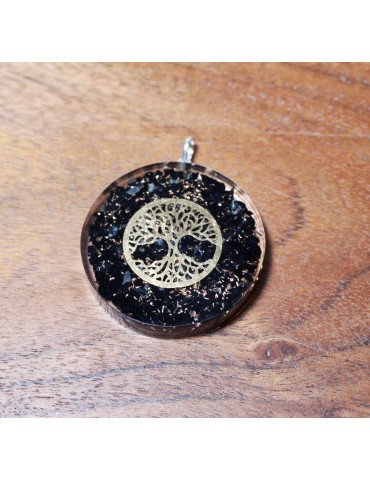 Pendentif Orgonite Arbre de Vie Tourmaline noire