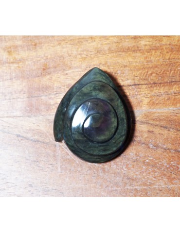 Pendentif spirale obsidienne manta huichol AA