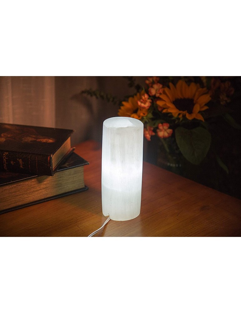 Lampe 20 cm sélénite polie