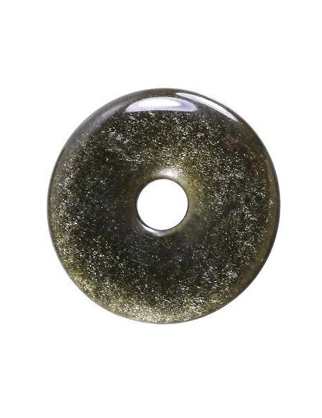 Pendentif Obsidienne Dorée donut