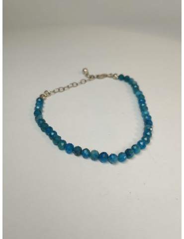Bracelet Facettes Apatite bleu