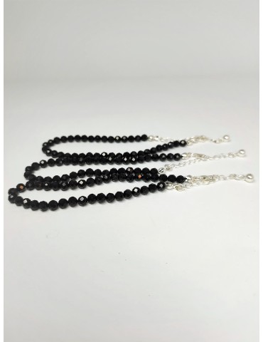 Bracelet Facettes Tourmaline Noire