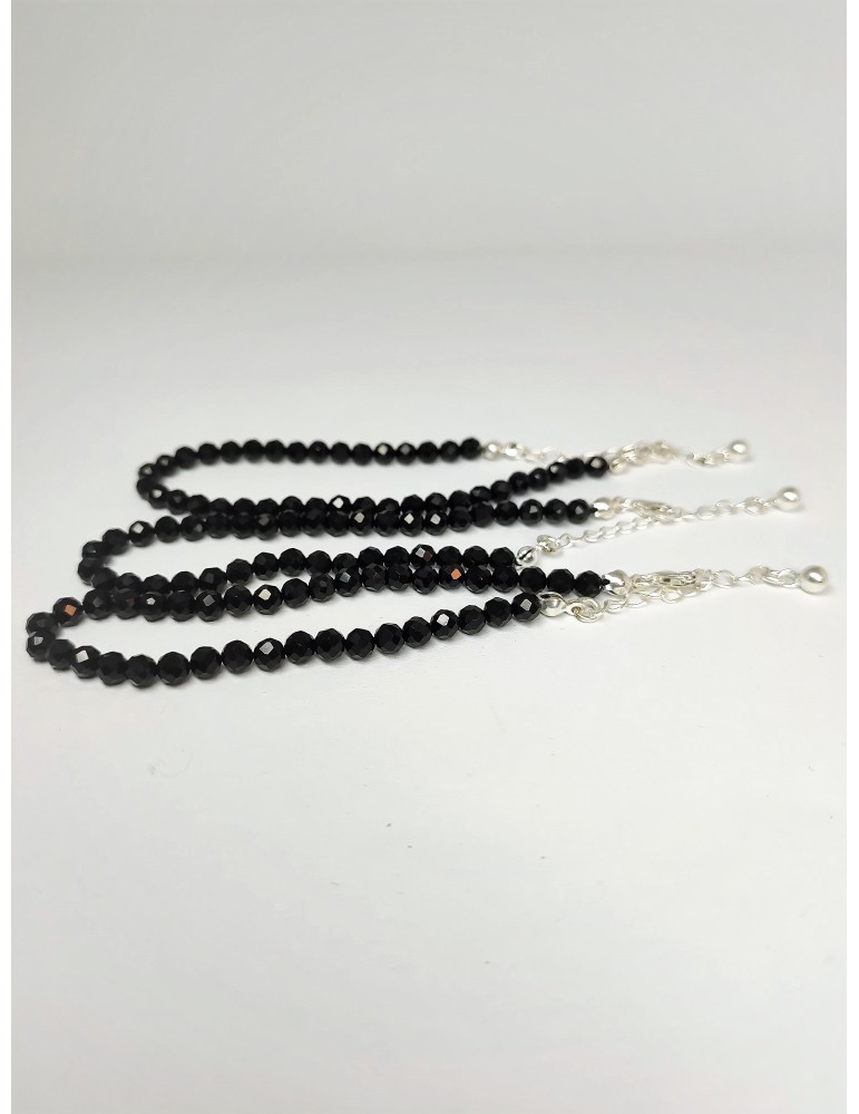 Bracelet Facettes Tourmaline Noire