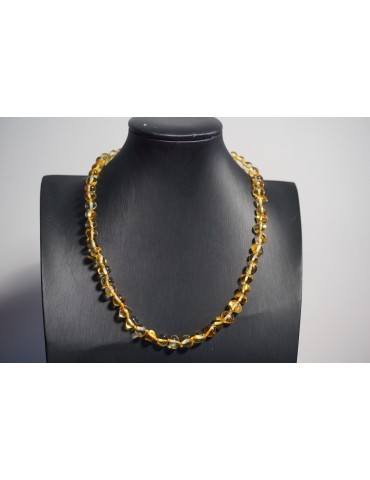 Collier adulte Ambre Miel Cognac