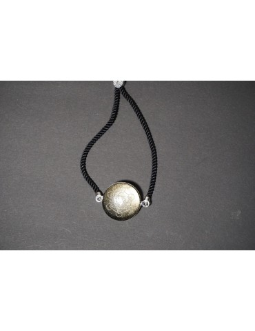 Bracelet Yin Yang en Obsidienne Dorée