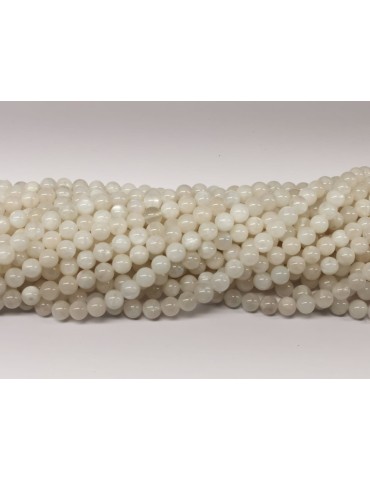 Hilo de perlas de labradorita blanca A