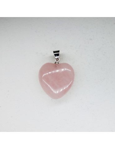 Pendentif coeur Quartz rose