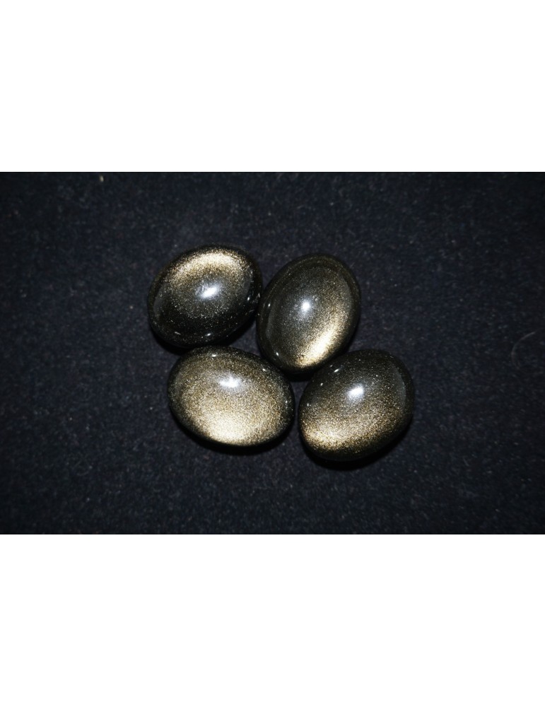 Obsidienne dorée pierre roulée main AA