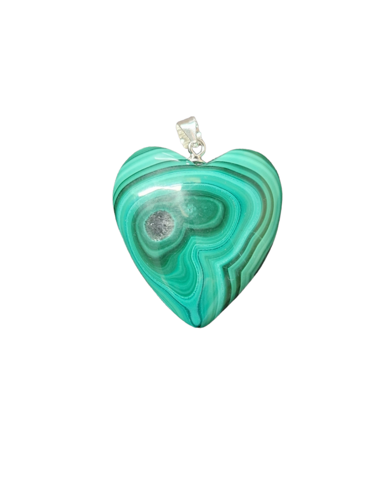 Malachite heart pendant