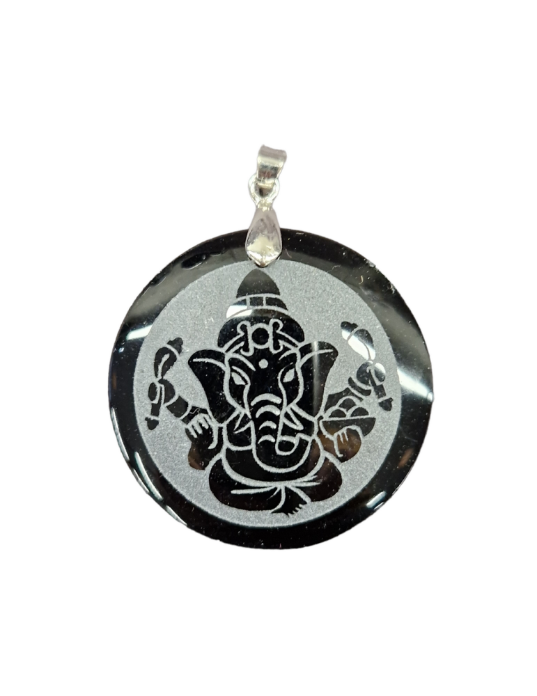 Pendentif Ganesh obsidienne