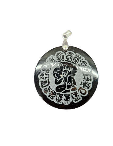 Pendentif Calendrier Maya obsidienne