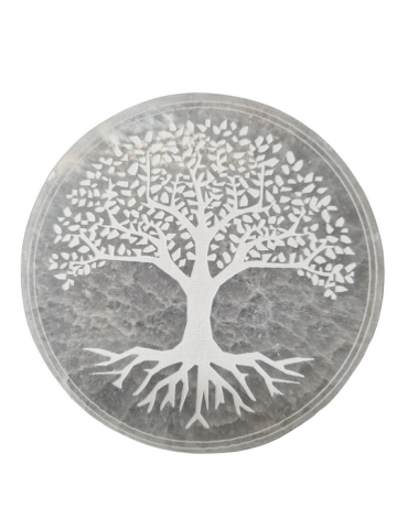 Sélénite Arbre de vie gravée