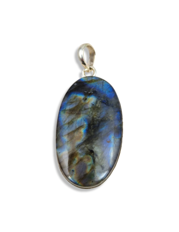 Pendentif Labradorite multi couleur serti argent 925