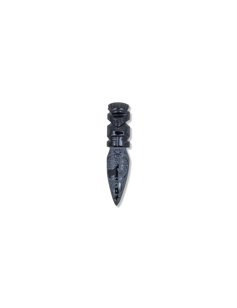Dague aztèque en obsidienne noire