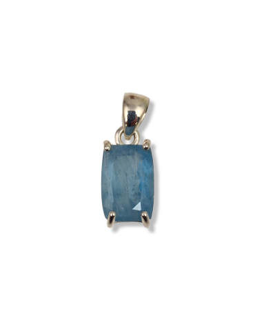 Pendentif Aigue-Marine gem facetté argent 925