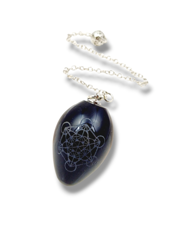 Pendule Métatron oeuf obsidienne AA