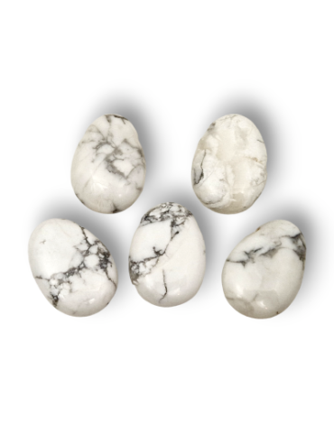 Pendentifs percés travers Howlite lot x5