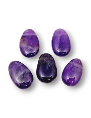 Pendentifs percés travers Améthyste sombre lot x5