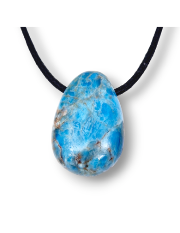 Pendentifs percés travers Apatite bleue lot x5